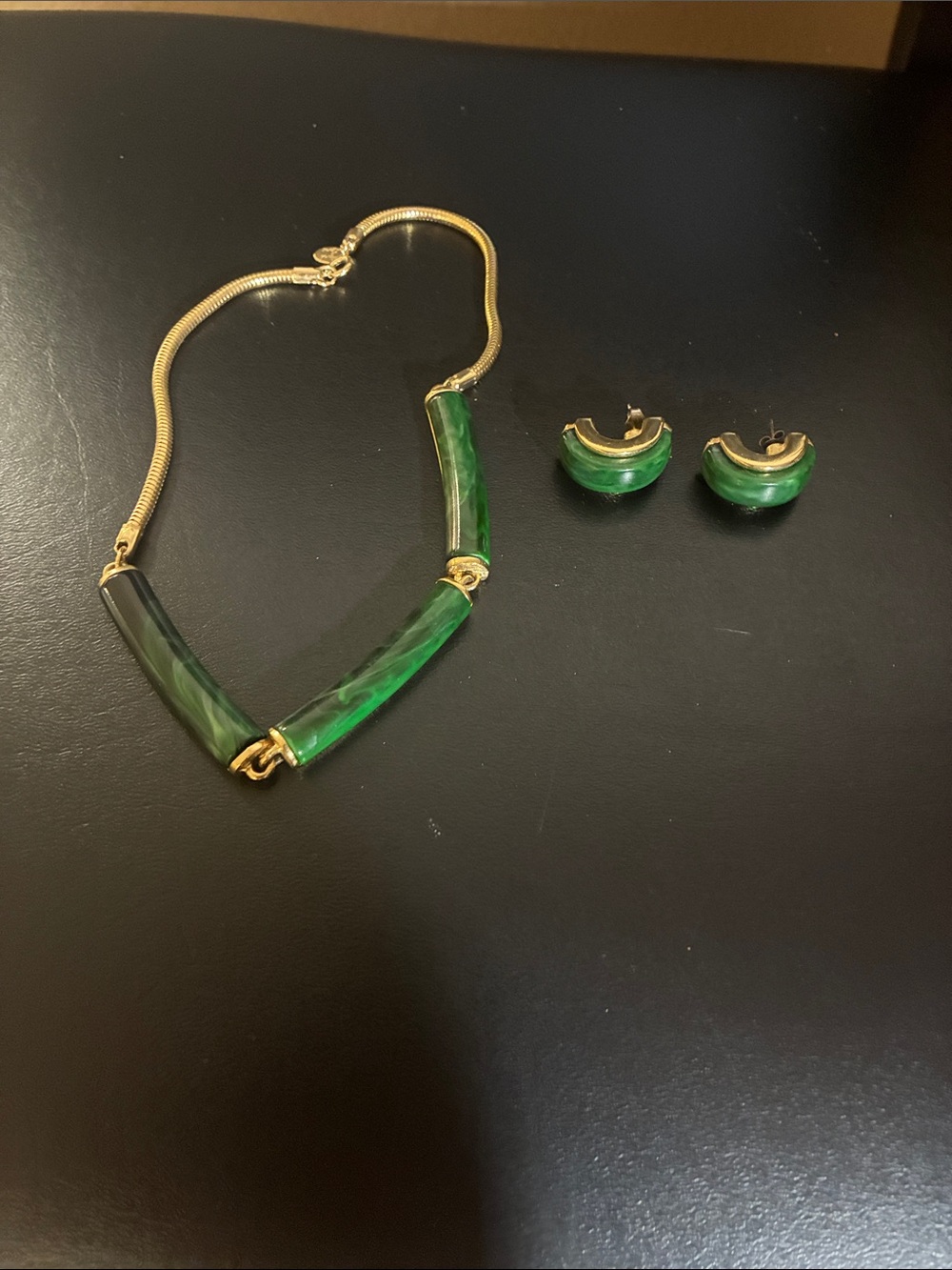 Park Lane emerald necklace and earring set
